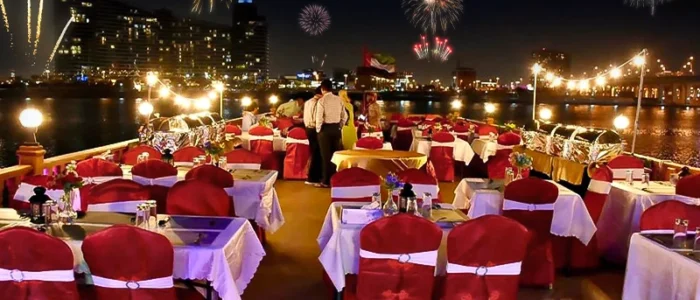 upper deck view of new year canal cruise dubai